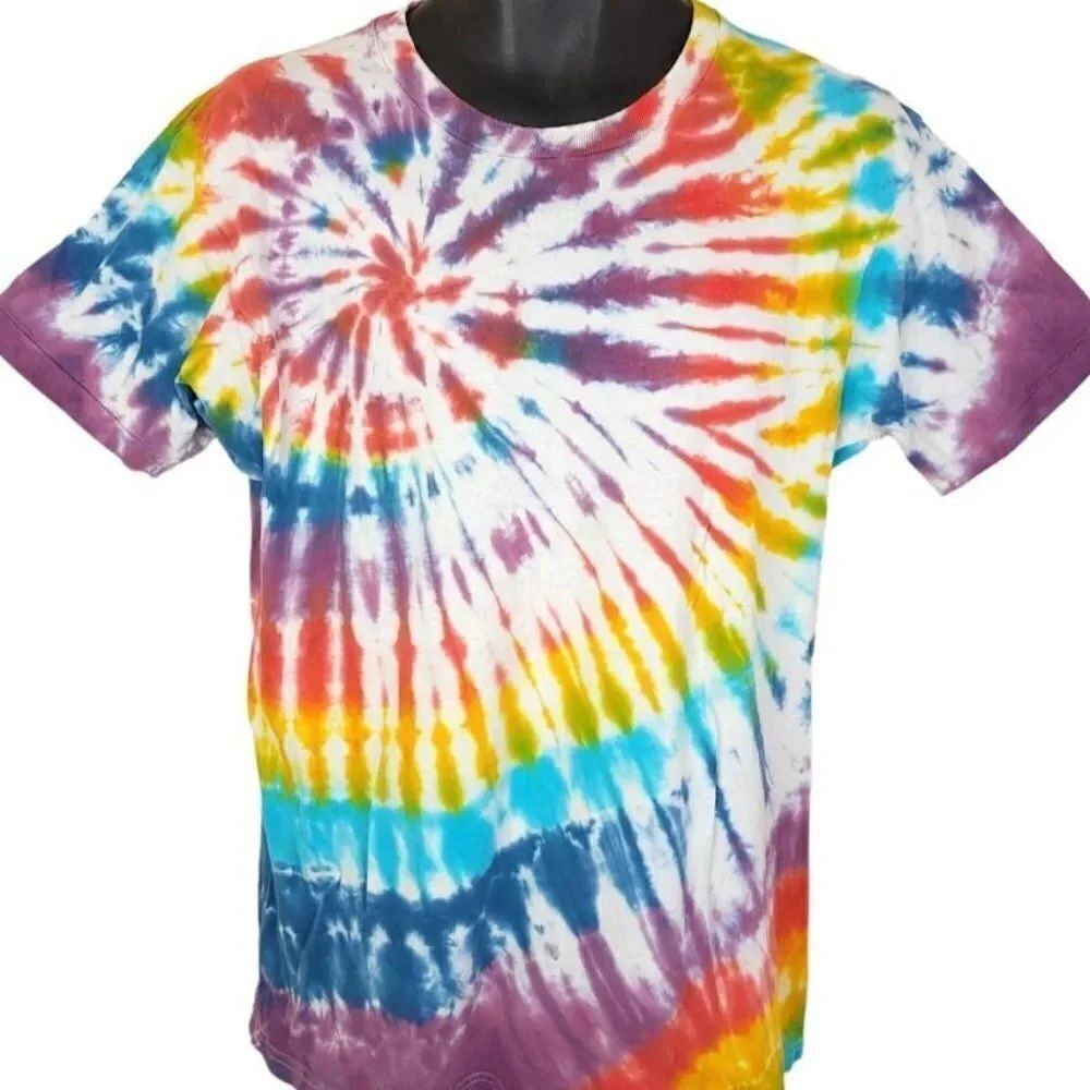 Tie Dye T Shirt Vintage 80s 90s Rainbow Streetwear Single Stitch Mens Size Large